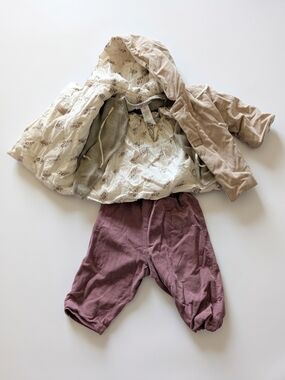Vintage Bonpoint 4pc Set: Hooded Jacket, Long Sleeve Shirt, Cardigan & Pants 18M